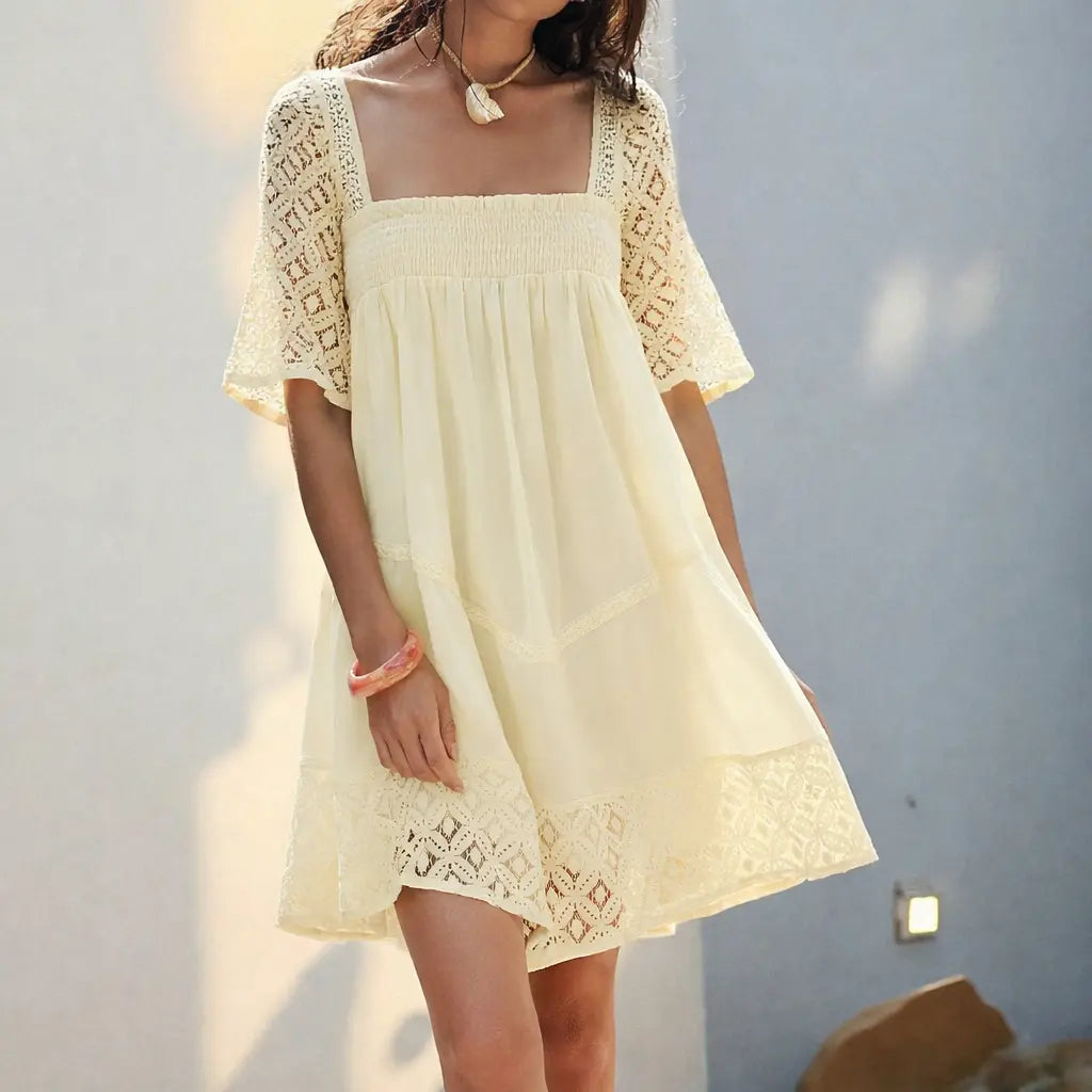 Vestido de verano de cuello cuadrado