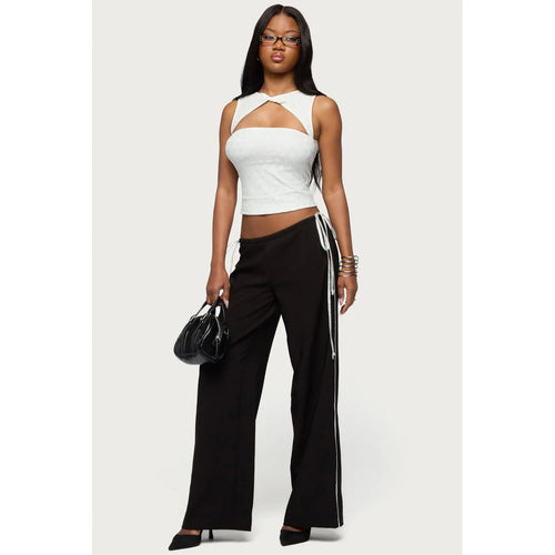 Pantalones anchos con listón